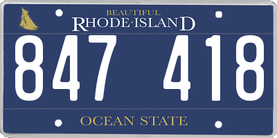 RI license plate 847418