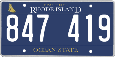 RI license plate 847419