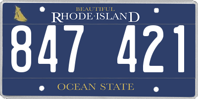 RI license plate 847421