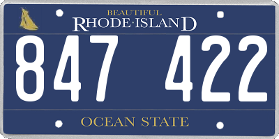 RI license plate 847422