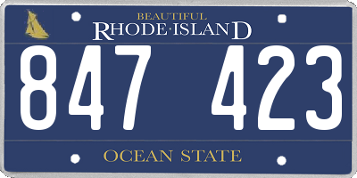 RI license plate 847423