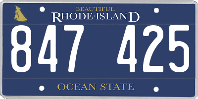 RI license plate 847425
