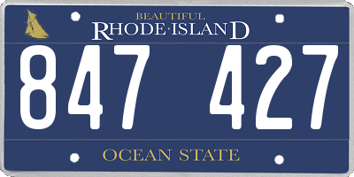 RI license plate 847427