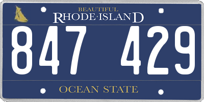 RI license plate 847429