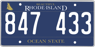 RI license plate 847433