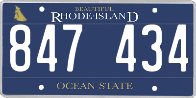 RI license plate 847434