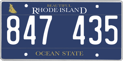 RI license plate 847435