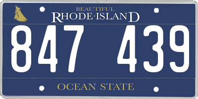 RI license plate 847439