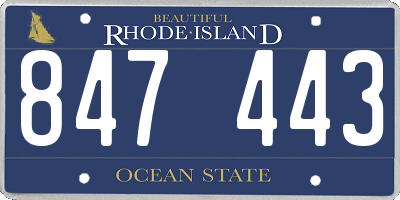 RI license plate 847443