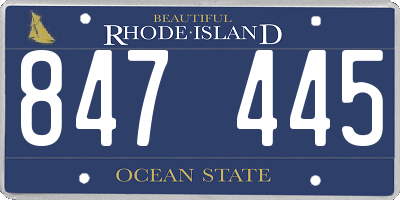 RI license plate 847445