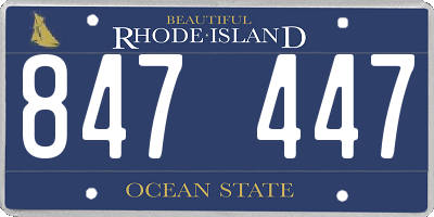 RI license plate 847447
