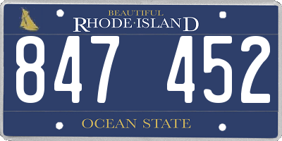 RI license plate 847452