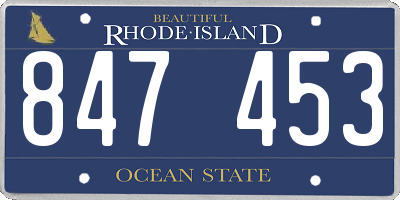 RI license plate 847453