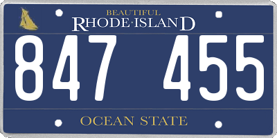 RI license plate 847455