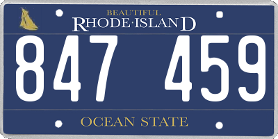 RI license plate 847459