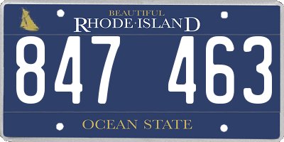 RI license plate 847463