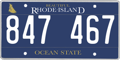 RI license plate 847467