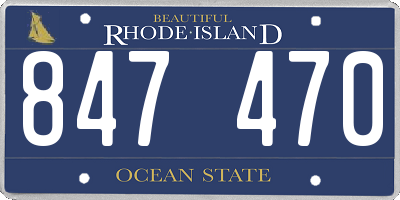 RI license plate 847470