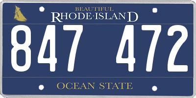 RI license plate 847472