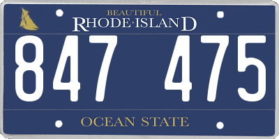 RI license plate 847475