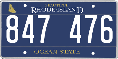 RI license plate 847476