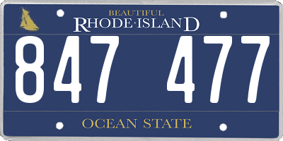 RI license plate 847477
