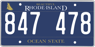 RI license plate 847478