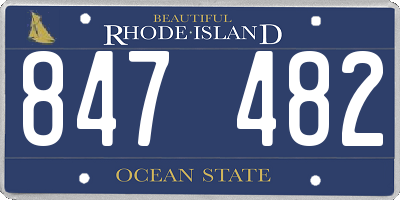 RI license plate 847482