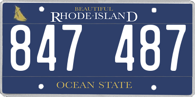 RI license plate 847487