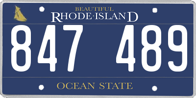RI license plate 847489
