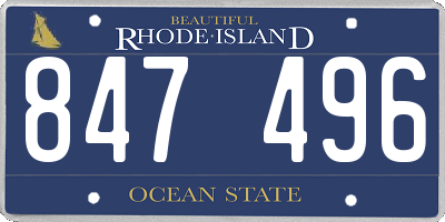 RI license plate 847496
