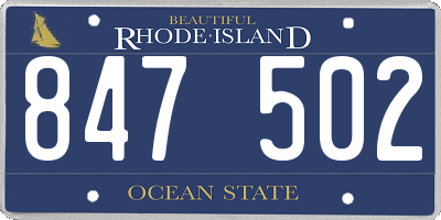 RI license plate 847502