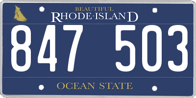 RI license plate 847503
