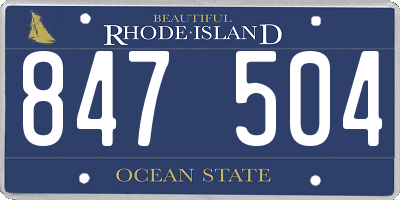 RI license plate 847504
