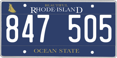 RI license plate 847505