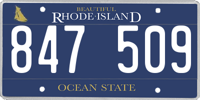 RI license plate 847509
