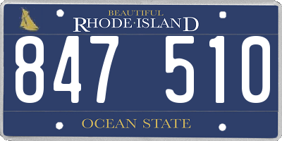 RI license plate 847510