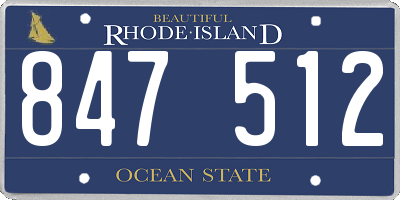 RI license plate 847512