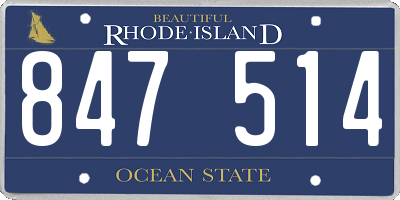 RI license plate 847514