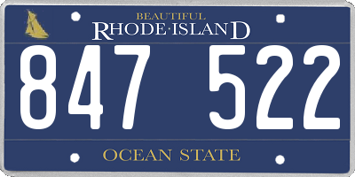 RI license plate 847522
