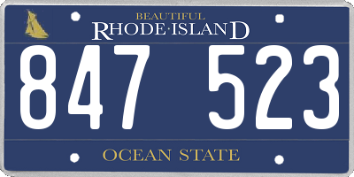 RI license plate 847523