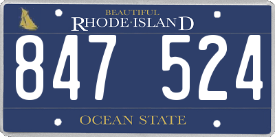 RI license plate 847524