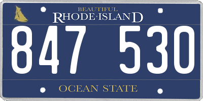RI license plate 847530