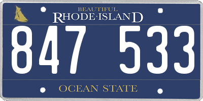 RI license plate 847533
