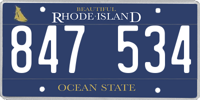 RI license plate 847534