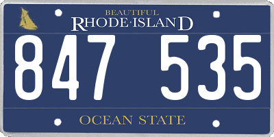 RI license plate 847535