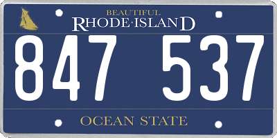 RI license plate 847537