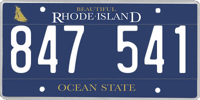 RI license plate 847541