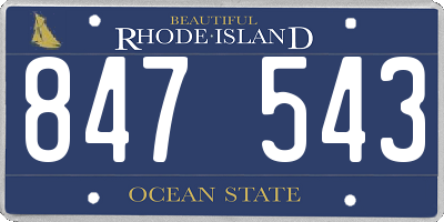 RI license plate 847543