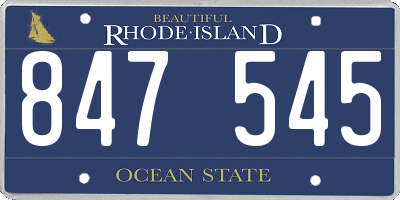 RI license plate 847545